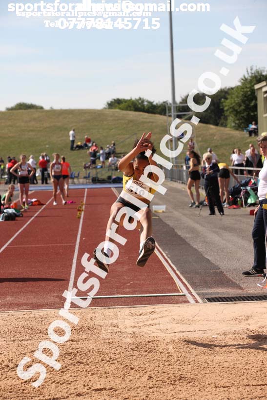 Womens under-17s long jump, 2018 Northern Under-17s/U-15s/U-13s Champs., Wavertree Athletics Centre, Liverpool. Photo: David T. Hewitson/Sports for All Pics